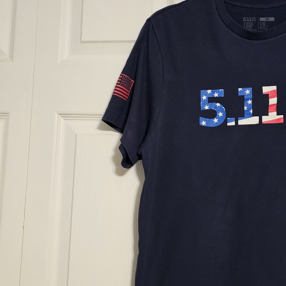 5.11 Tactical Americana Flag Graphic T-Shirt - Navy Blue - Size Medium - Picture 2 of 3